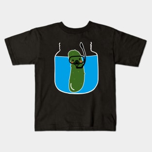 Funny Pickle Diving In A Pickle Jar Kids T-Shirt